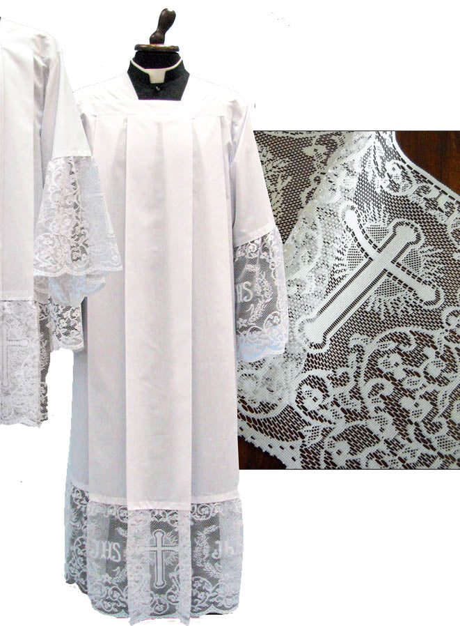 Alb IHS Lace Hem & Sleeves - no. 055 (40% Cotton  & 60% Poly)