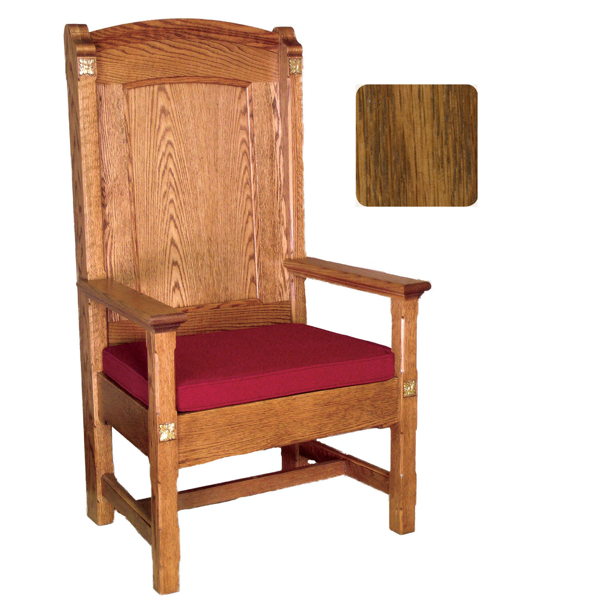 Amber Finish Roman Celebrant  Chair with Rosettes 146