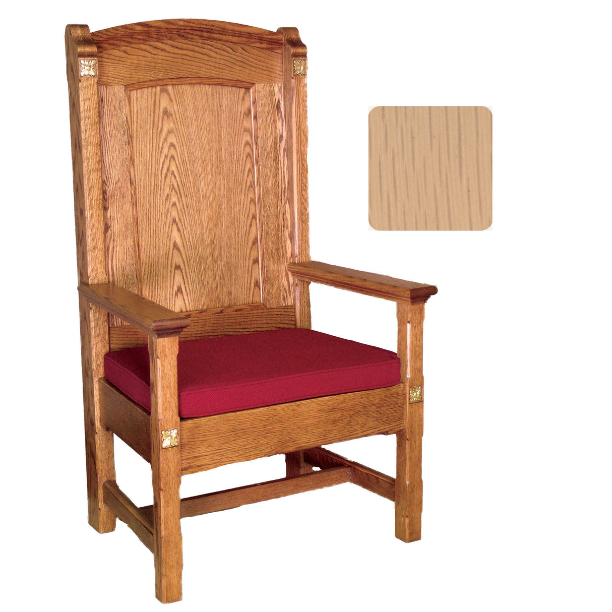 Limed Oak Roman Celebrant  Chair with Rosettes 146