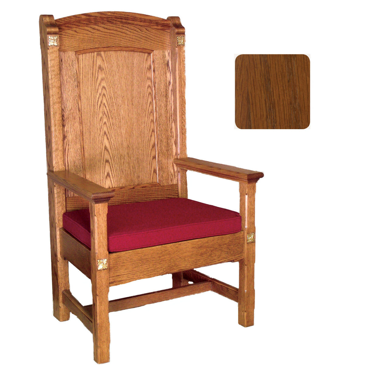 Sienna Finish Roman Celebrant  Chair with Rosettes 146
