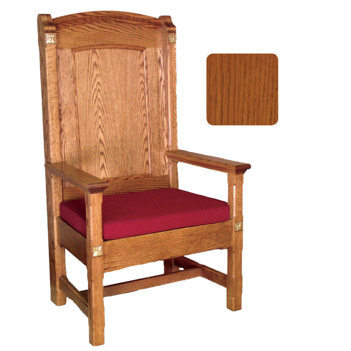 Sunset Finish Roman Celebrant  Chair with Rosettes 146