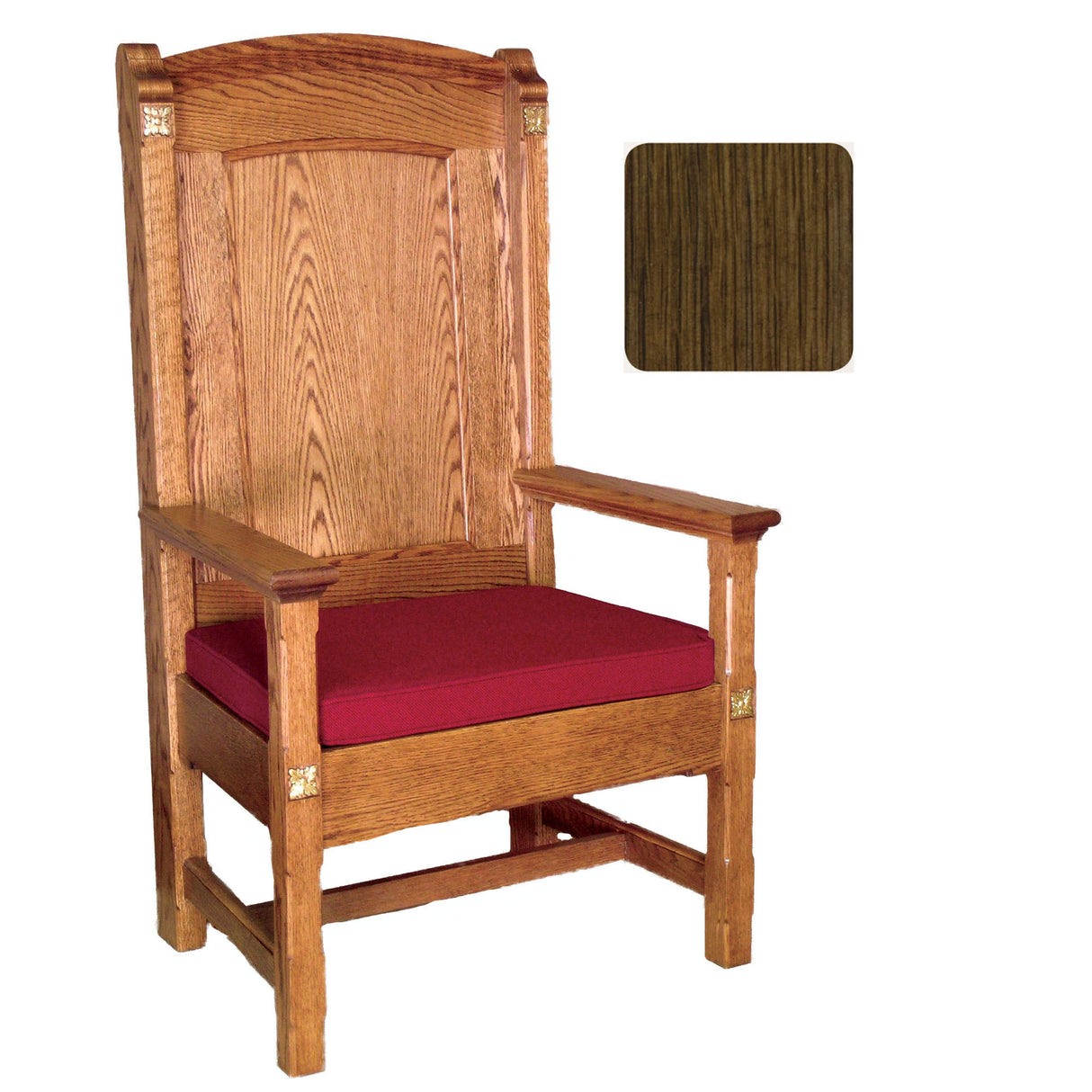 Walnut Finish Roman Celebrant  Chair with Rosettes 146