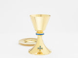 Chalice with Blue Enameled Trim with Well Paten A134G