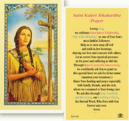 Saint Kateri Tekakwitha Holy Cards - "Lily of the Mohawks"