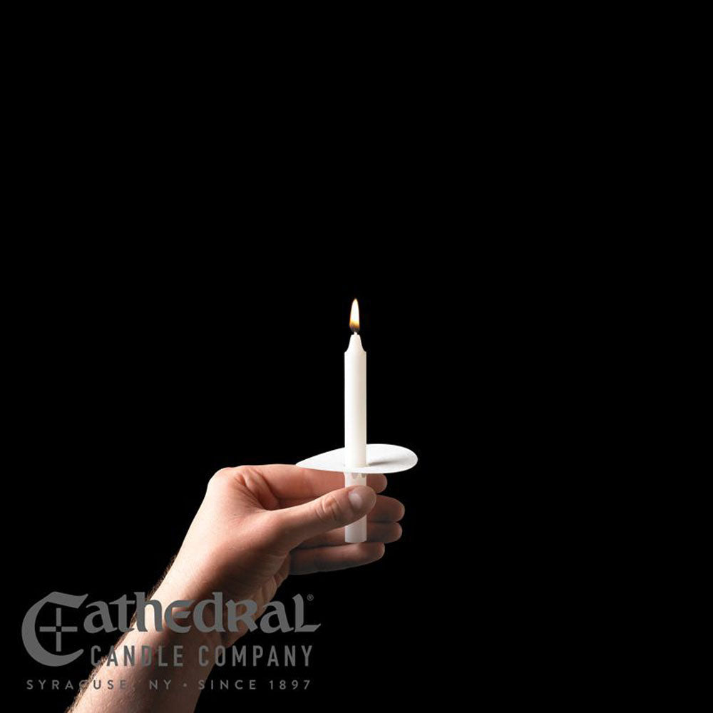 Congregational Candles with Paper Bobeches - 5-1/4 inch length