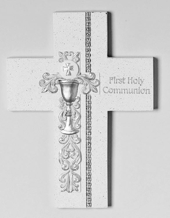 Silver Scroll Chalice Wall Cross