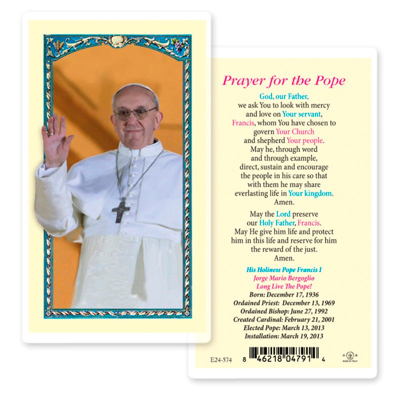 Prayer for Pope Francis Holy Card  - PE24-574