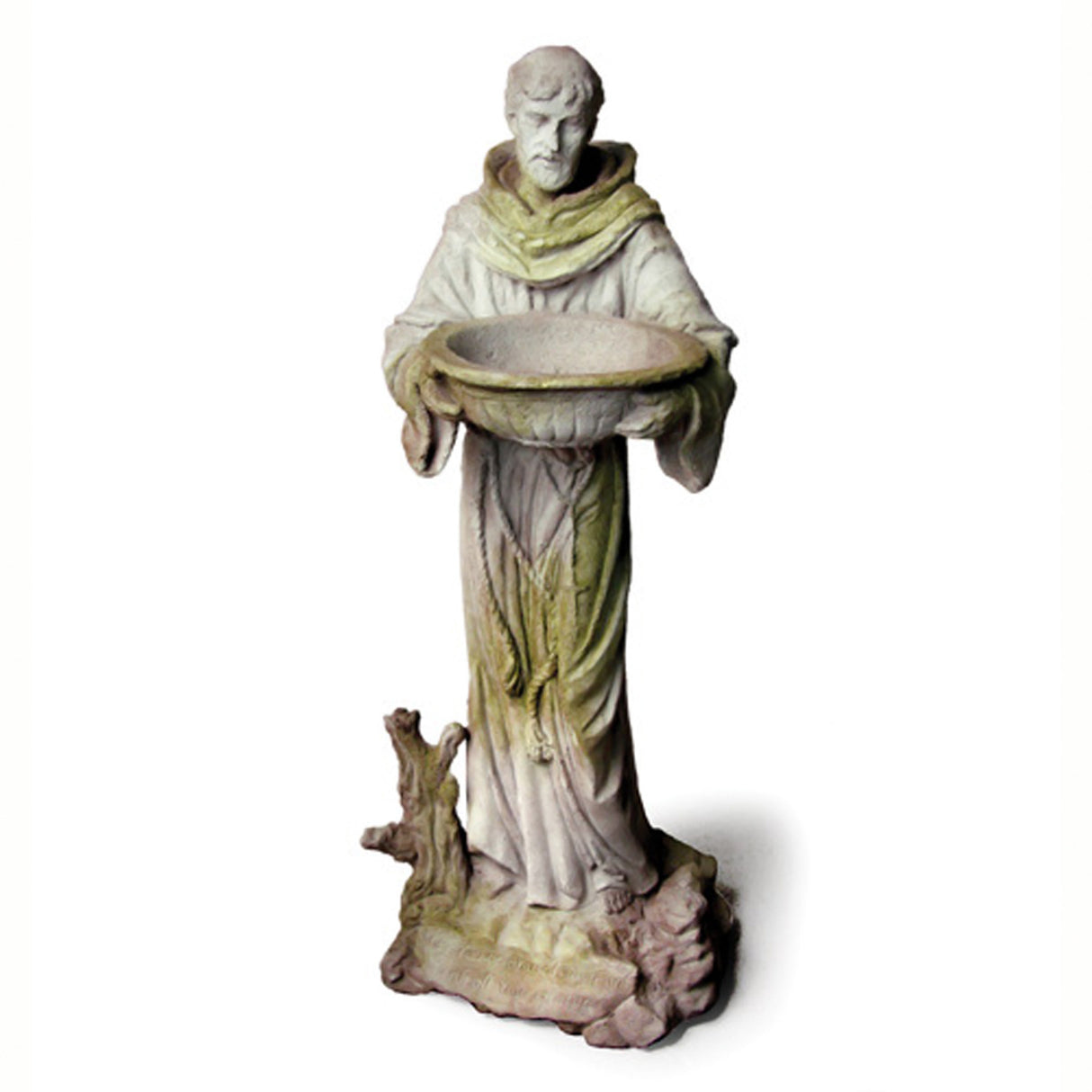 Saint Francis Outdoor Statue with Birdbath Bowl  22.5 in height