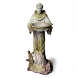Saint Francis Outdoor Statue with Birdbath Bowl  22.5 in height