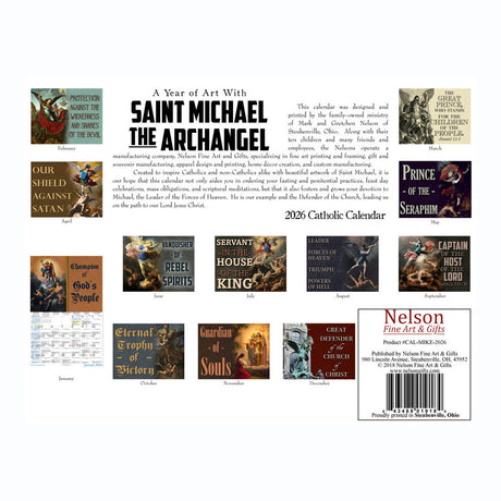 2026 St Michael in Art Catholic Wall Calendar