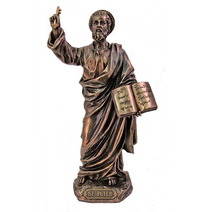 Saint Peter Bronze Statue-8 inches tall -  from Veronese Statuary Collection