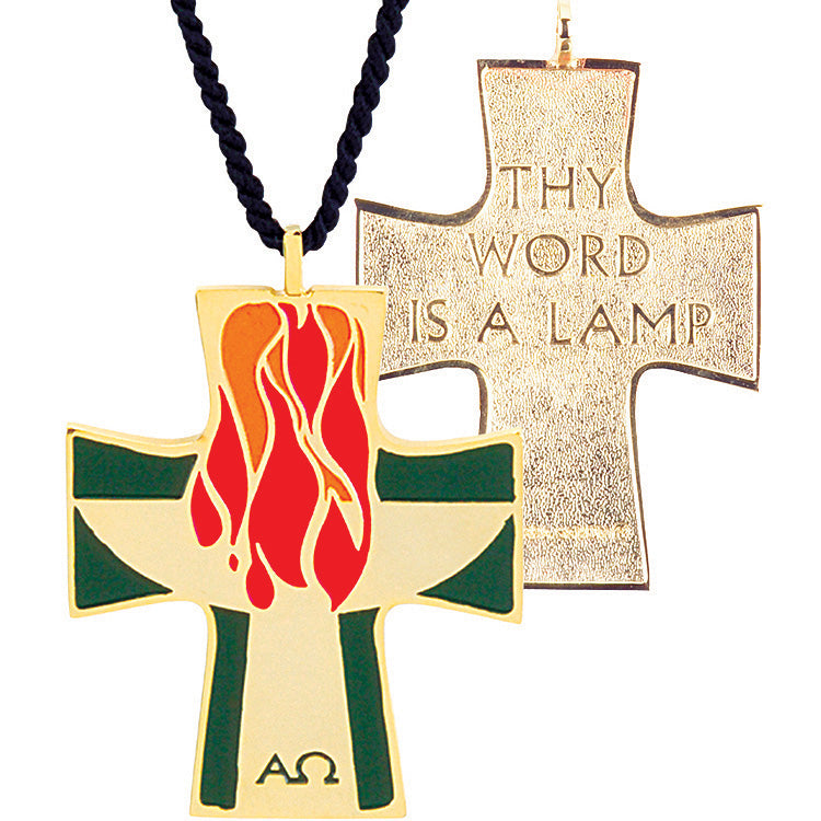 Lector Cross with Flame Pendant