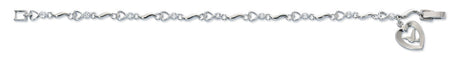 Cubic Zirconia Bracelet with Dove & Heart Charm  BR417