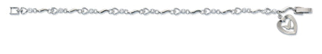 Cubic Zirconia Bracelet with Dove & Heart Charm  BR417