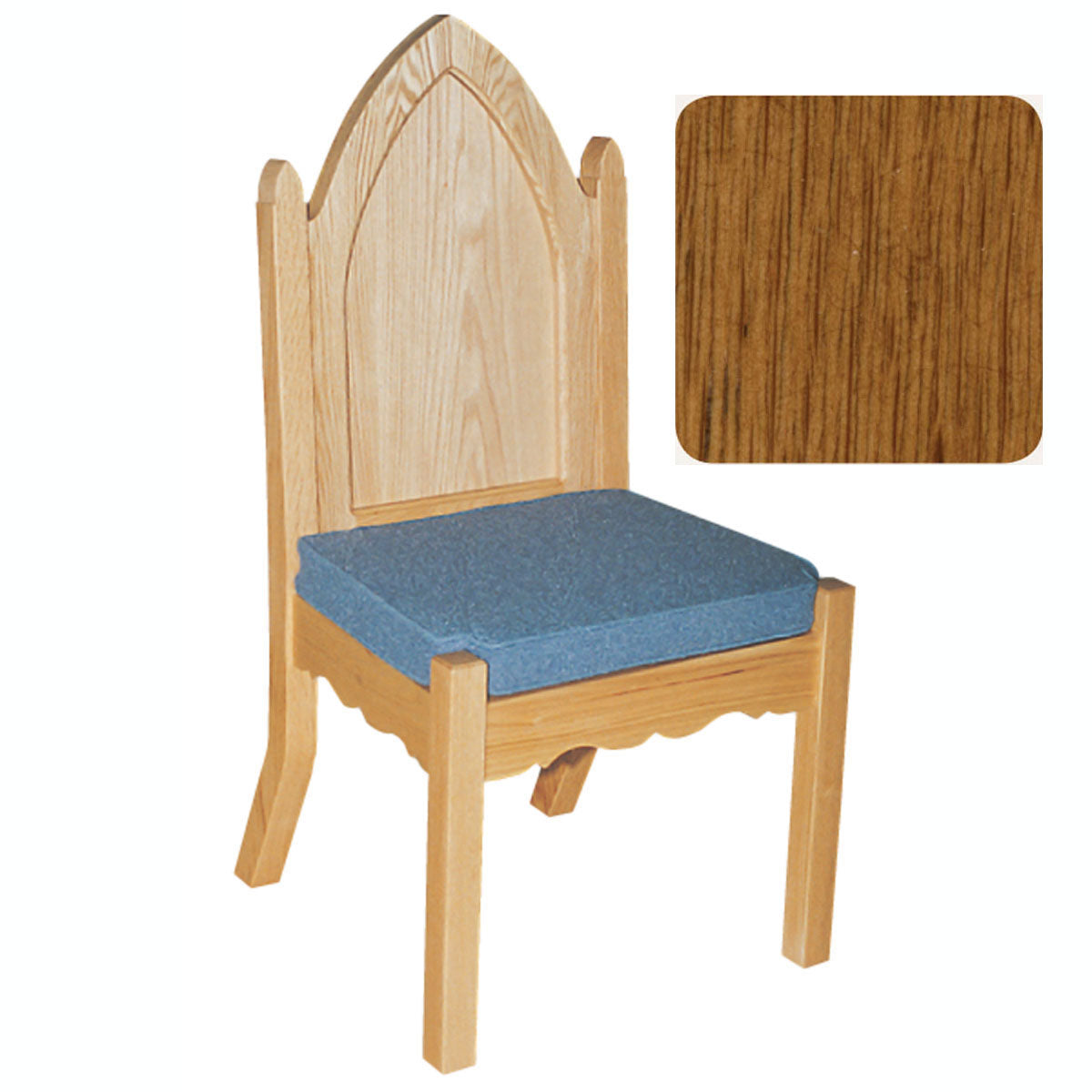 Rosewood Finish Gothic Style Side Chair with Padded Seat 972S