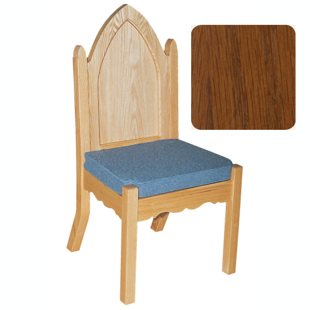 Sienna Finish Gothic Style Side Chair with Padded Seat 972S