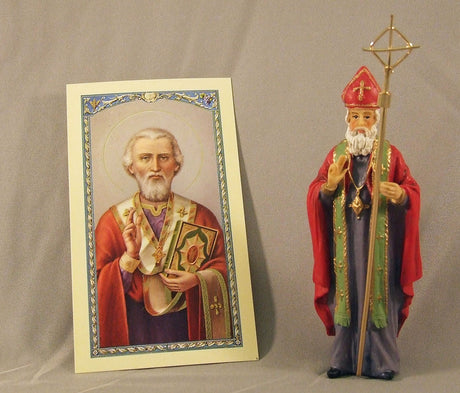 St Nicholas 4.5 inch boxed figure and holy card