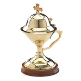 Home Incense Burner with Wood Base