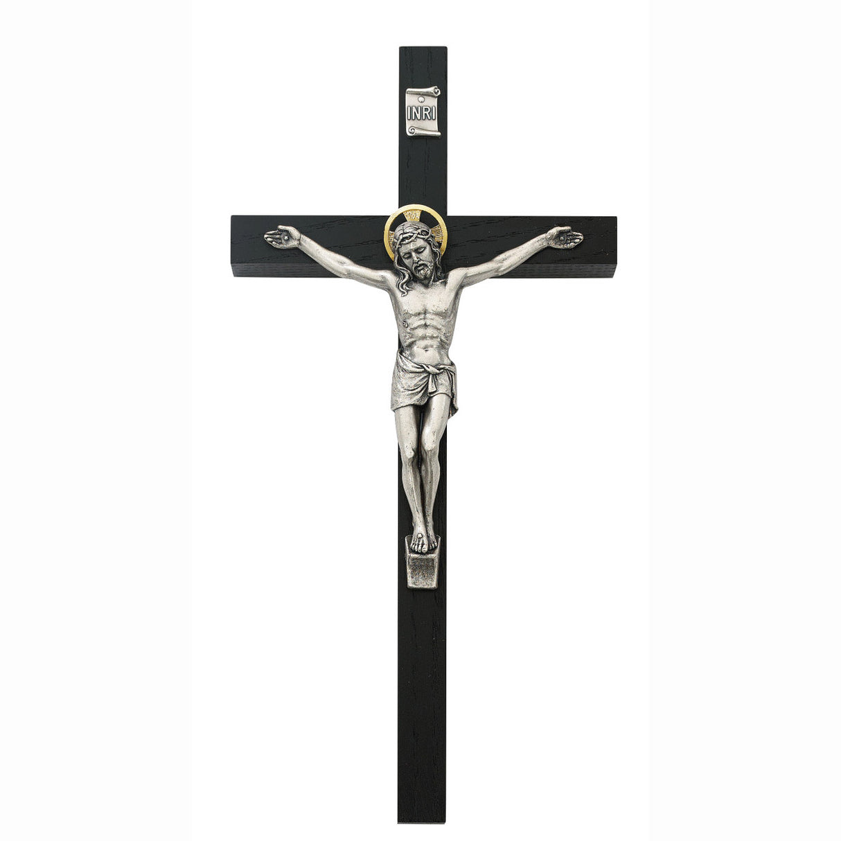 8 inch Black with Silver Corpus Crucifix  no. 80-99