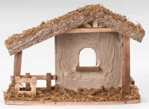 Fontanini Italian Wood Stable with Stucco Back
