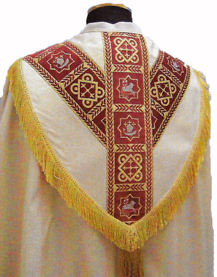 Cope Gold with Agnus Dei Red Orphrey - 485 Cope