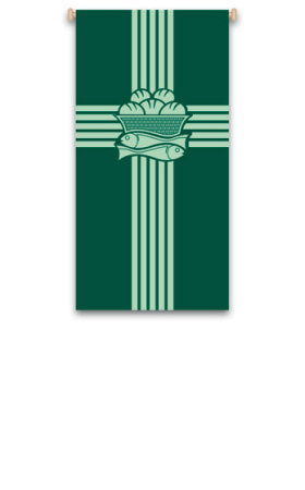 4ft. Bread with Cross and Ichtus. Printed Banner no. 7213