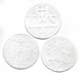 2-7/8 inch White Altar Bread with 3 Designs - 100 ct. per bag