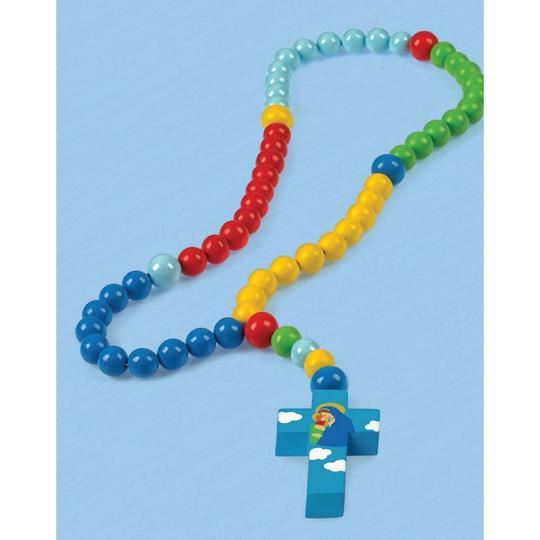 Multi Color Mary Baby Rosary with Blue Cross