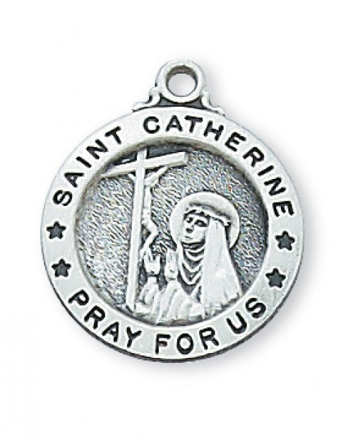 Small Round St Catherine Medal in Silver  no. L700CTS