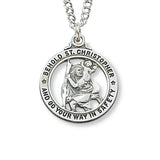 3/4 inch Open Design St Christopher Medel in Sterling Silver L604