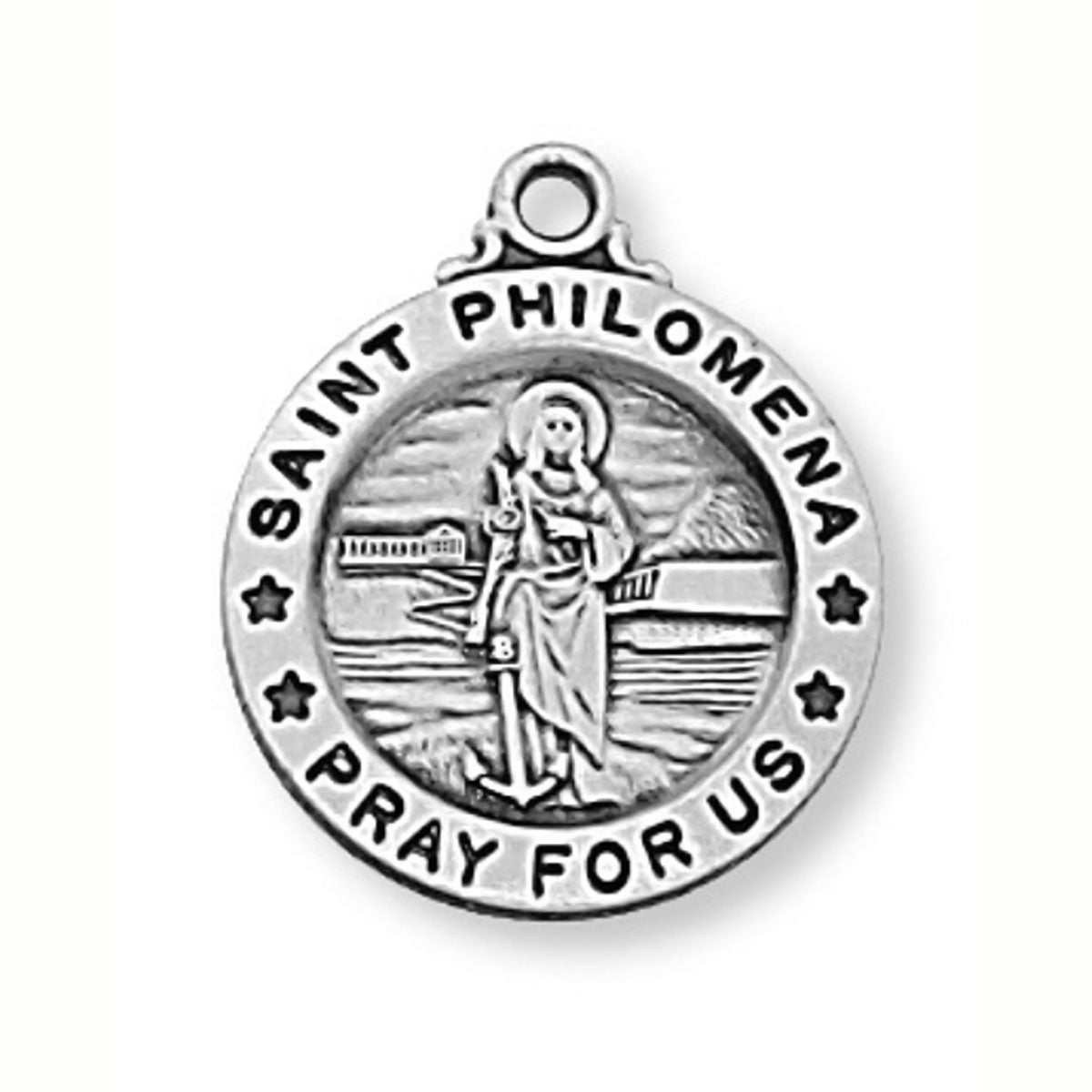 St Philomena Sterling SIlver Necklace L700PH