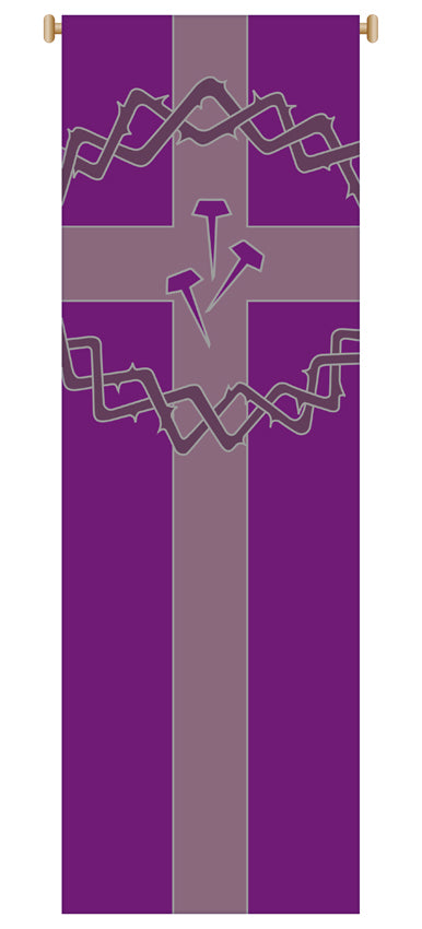 Crown of Thorns, Nails Printed Banner no. 7154
