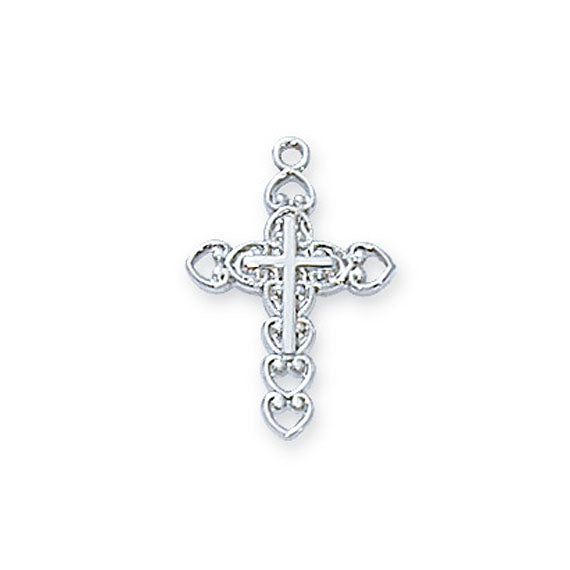 Small Fancy Double Cross in Sterling Silver L8002