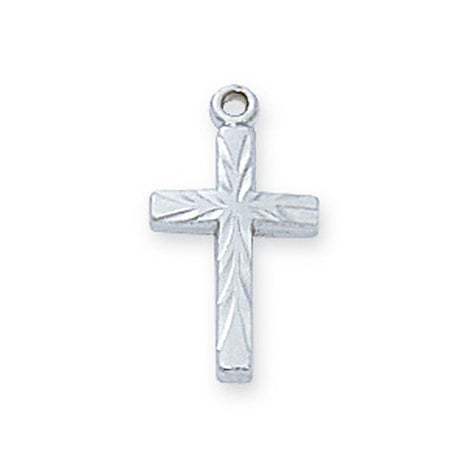 Small Diamond Cut Sterling Silver Cross Pendant L8001