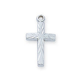 Small Diamond Cut Sterling Silver Cross Pendant L8001