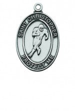 Silver Boys Oval Football Medal on 24 inch Chain L675FT