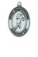 Silver Boys Oval Football Medal on 24 inch Chain L675FT