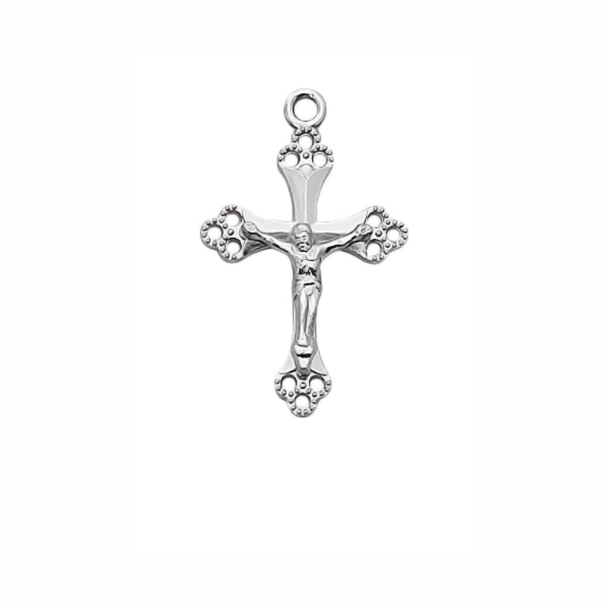 Sterling Silver Trefold Crucifix Necklace L9155