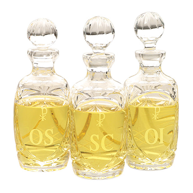 Handcut Crystal Ambry / Chrismatory Set  - no. K77