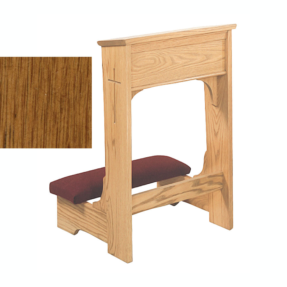Rosewood Open Front Kneeler with Engraved Cross W57