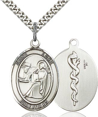 St. Luke Sterling Silver Medal for Doctors  7068SS24S