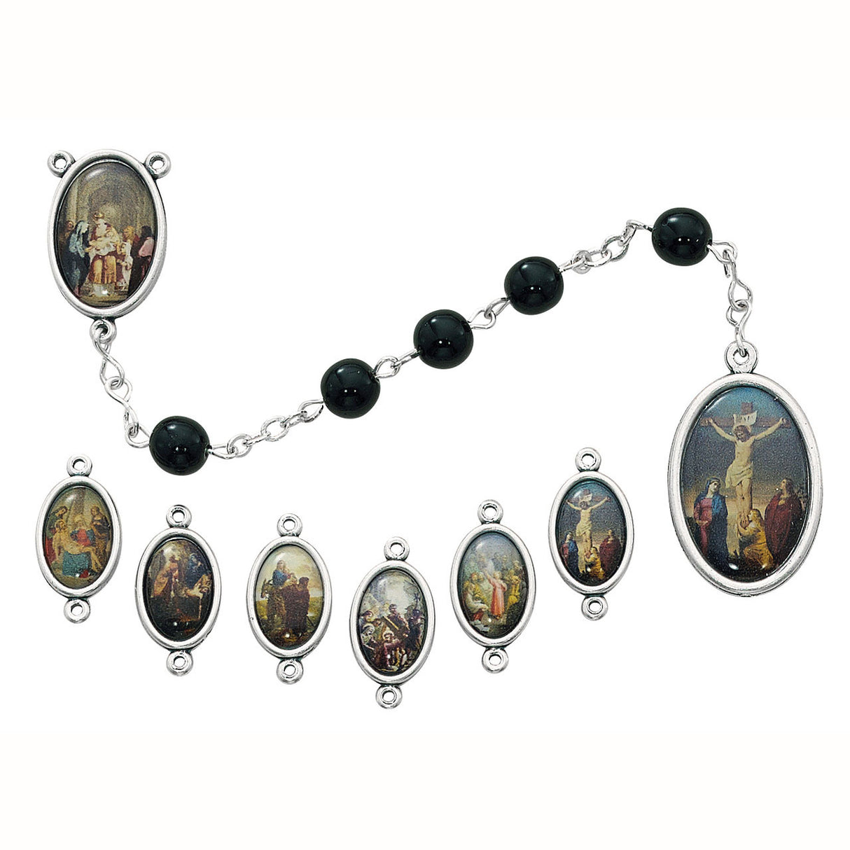 7 Sorrows 7 Decade Glass Rosary 722R