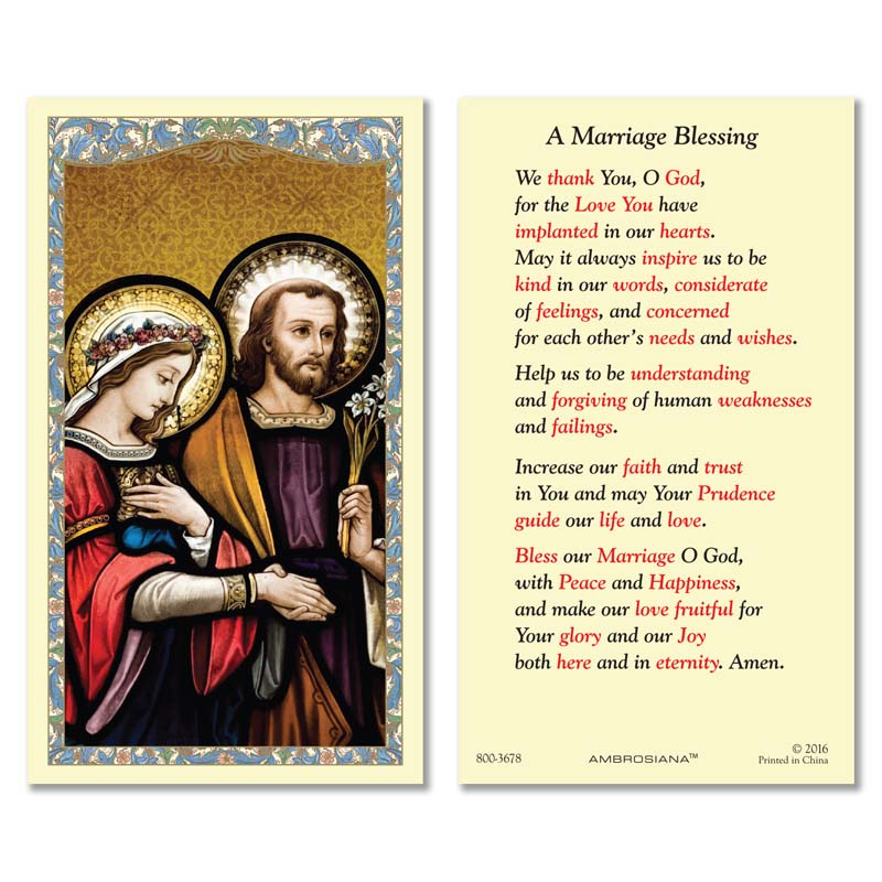 Wedding at Cana Laminated Holy Card