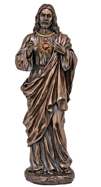 Sacred Heart of Jesus 11 inch Statue in Cold-cast Bronze