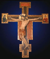 Cimabue Carved Wood Processional Crucifix in Full Color