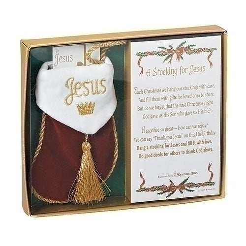 A Stocking for Jesus Ornament with Prayercard
