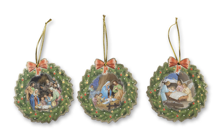 Religious Wreath Ornament Assortment - 8370