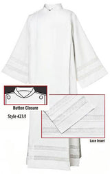 Abbey Coat Style Albs with Lace Insert Buttons no. 423/I