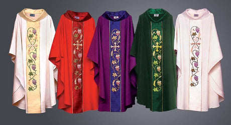 Vines & Wheat Hand Embroidered Chasuble HB135