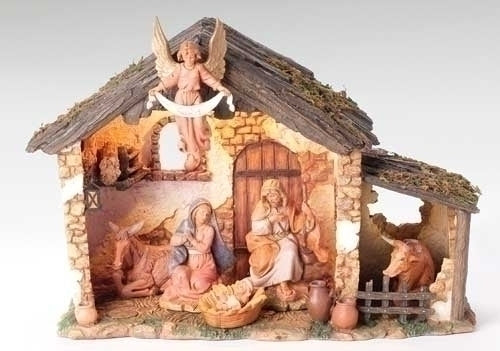 6pc Fontanini Lighted Stable Set 54567
